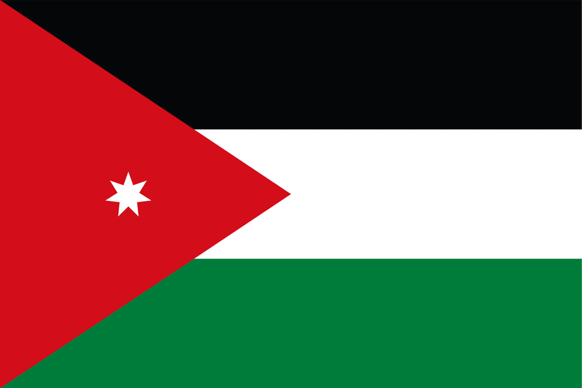 Jordan national flag made from 100% polyester Mini Matt fabric