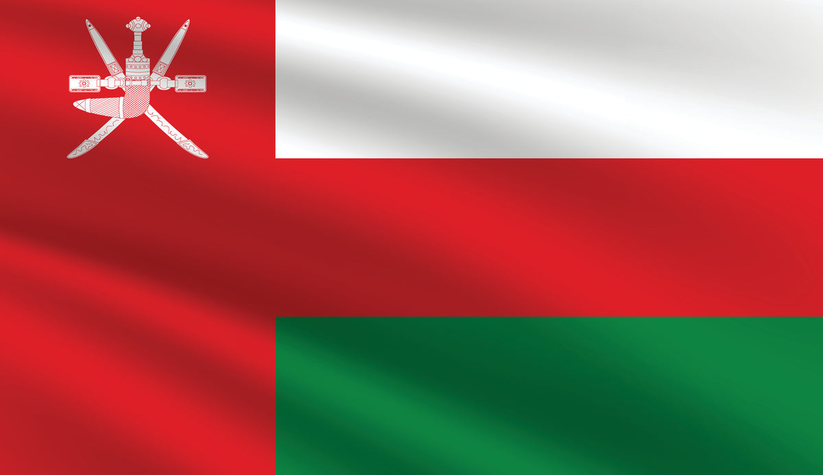 Oman national flag made from 100% polyester Mini Matt fabric