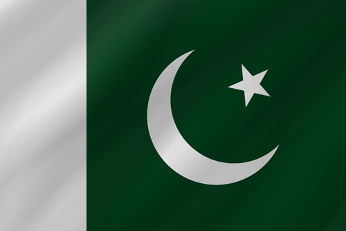 Pakistan national flag with white crescent and star made from 100% polyester Mini Matt fabric
